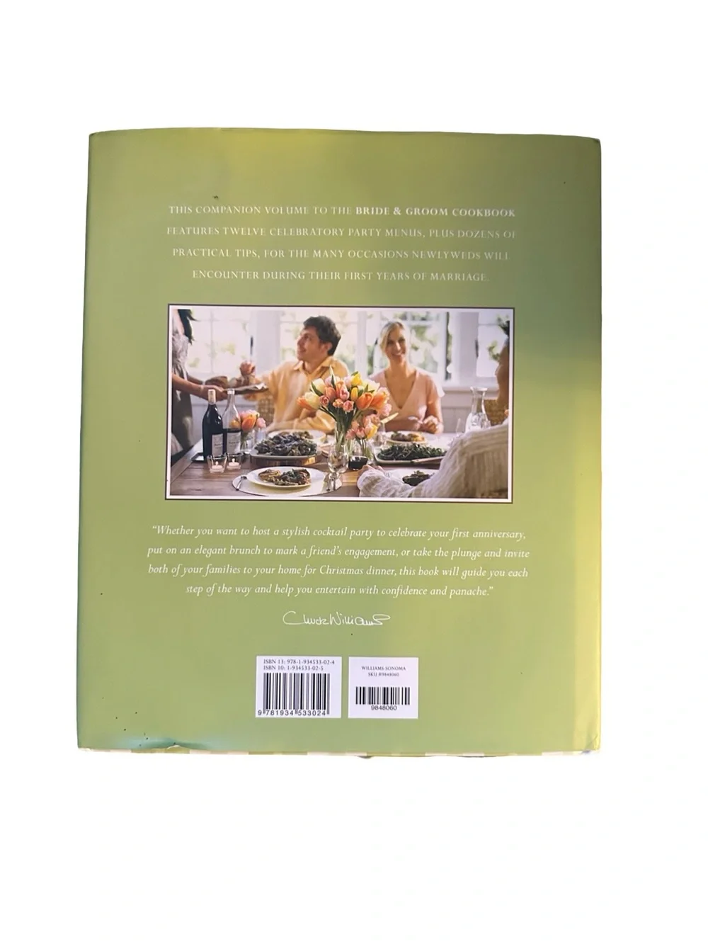 Williams-Sonoma Bride & Groom Entertaining Cookbook - Green, White